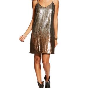 Ariat Sequin Chiffon Rocker Dress, Silver Ombre, Size S